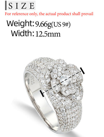 Bague de fiançailles sertie de diamants et de moissanite en argent sterling 