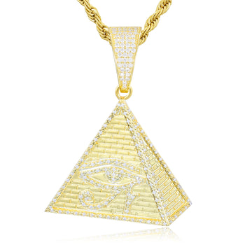 MOISSANITE DIAMOND EVIL EYE PYRAMID PENDANT IN STERLING SILVER - IVORY & EBONY