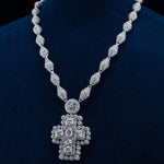 MOISSANITE DIAMOND ICED OUT FOAM CROSS PENDANT