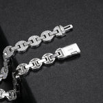 MOISSANITE DIAMOND ICED OUT GUCCI LINK CHAIN IN STERLING SILVER