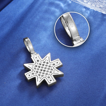 MOISSANIT-DIAMANT-MALTA-KREUZ-ANHÄNGER AUS STERLINGSILBER