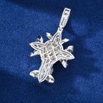 MOISSANITE DIAMOND ICED OUT SKULL CROSS PENDANT