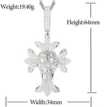 MOISSANITE DIAMOND ICED OUT SKULL CROSS PENDANT