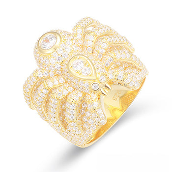 MOISSANITE DIAMOND ICED OUT SPIDER TARANTULA RING IN STERLING SILVER - IVORY & EBONY