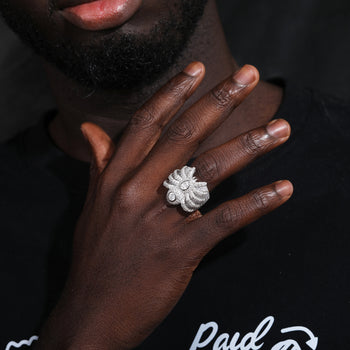 MOISSANITE DIAMOND ICED OUT SPIDER TARANTULA RING IN STERLING SILVER - IVORY & EBONY