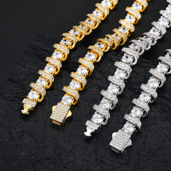 Halskette oder Armband mit Moissanit-Diamanten in Sterlingsilber 