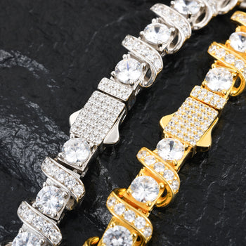 Halskette oder Armband mit Moissanit-Diamanten in Sterlingsilber 