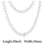 MOISSANITE DIAMOND WRAP LINK CHAIN NECKLACE OR BRACELET IN STERLING SILVER