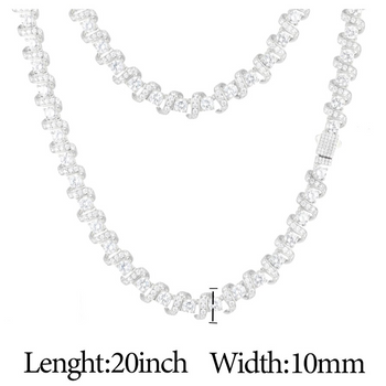 Halskette oder Armband mit Moissanit-Diamanten in Sterlingsilber 