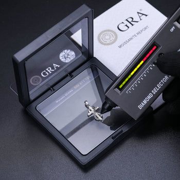 MOISSANITE DIAMOND INFINITY CROSS PENDANT NECKLACE IN STERLING SILVER - IVORY & EBONY