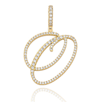 MOISSANITE DIAMOND CURSIVE INITIAL LETTER CHARM PENDANT NECKLACE IN STERLING SILVER
