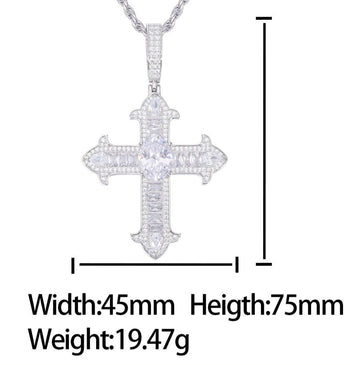 MOISSANIT-DIAMANT-IRIS-KREUZANHÄNGER AUS STERLINGSILBER