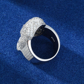 MOISSANITE DIAMOND JESUS RING IN STERLING SILVER