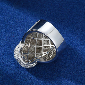 MOISSANITE DIAMOND JESUS RING IN STERLING SILVER