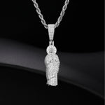 MOISSANITE DIAMOND JUDE THE APOSTLE PENDANT NECKLACE IN STERLING SILVER