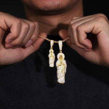 Halskette mit Anhänger „Judas der Apostel“ aus Sterlingsilber mit Moissanit-Diamanten