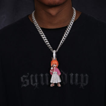 Pendentif Kenshin en diamant et moissanite, en argent sterling