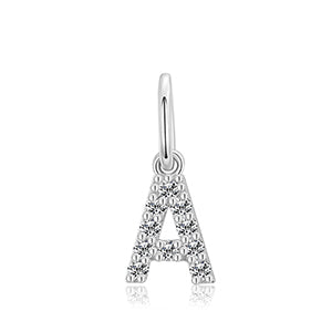 MOISSANITE DIAMOND LETTER PENDANT NECKLACE IN STERLING SILVER - IVORY & EBONY
