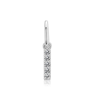 MOISSANITE DIAMOND LETTER PENDANT NECKLACE IN STERLING SILVER - IVORY & EBONY
