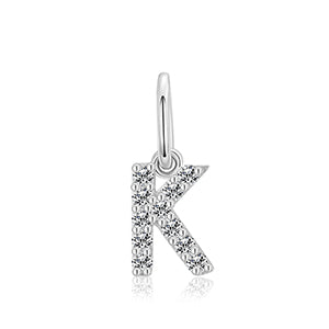 MOISSANITE DIAMOND LETTER PENDANT NECKLACE IN STERLING SILVER - IVORY & EBONY