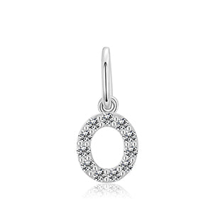MOISSANITE DIAMOND LETTER PENDANT NECKLACE IN STERLING SILVER - IVORY & EBONY