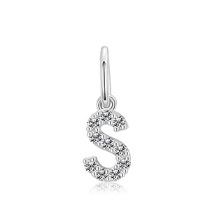 MOISSANITE DIAMOND LETTER PENDANT NECKLACE IN STERLING SILVER - IVORY & EBONY