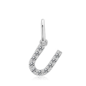 MOISSANITE DIAMOND LETTER PENDANT NECKLACE IN STERLING SILVER - IVORY & EBONY