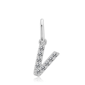 MOISSANITE DIAMOND LETTER PENDANT NECKLACE IN STERLING SILVER - IVORY & EBONY