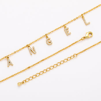 MOISSANITE DIAMOND LETTER PENDANT NECKLACE IN STERLING SILVER - IVORY & EBONY