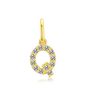 MOISSANITE DIAMOND LETTER PENDANT NECKLACE IN STERLING SILVER - IVORY & EBONY