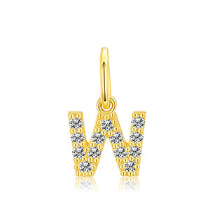 MOISSANITE DIAMOND LETTER PENDANT NECKLACE IN STERLING SILVER - IVORY & EBONY