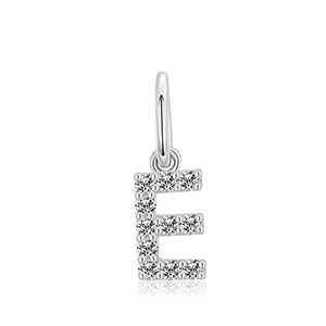 MOISSANITE DIAMOND LETTER PENDANT NECKLACE IN STERLING SILVER - IVORY & EBONY