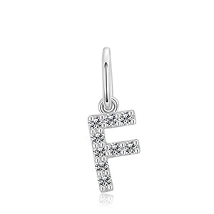 MOISSANITE DIAMOND LETTER PENDANT NECKLACE IN STERLING SILVER - IVORY & EBONY