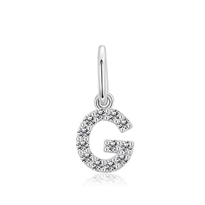 MOISSANITE DIAMOND LETTER PENDANT NECKLACE IN STERLING SILVER - IVORY & EBONY