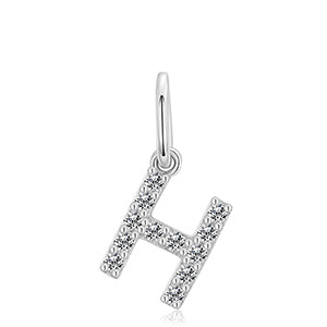 MOISSANITE DIAMOND LETTER PENDANT NECKLACE IN STERLING SILVER - IVORY & EBONY