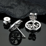 MOISSANITE DIAMOND LIFE TREE STUD EARRINGS IN STERLING SILVER