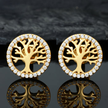 MOISSANIT-DIAMANT-LEBENSBAUM-OHRSTÖSSE AUS STERLINGSILBER 