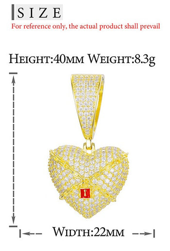 Pendentif cœur en moissanite et diamants, serti dans de l'argent sterling