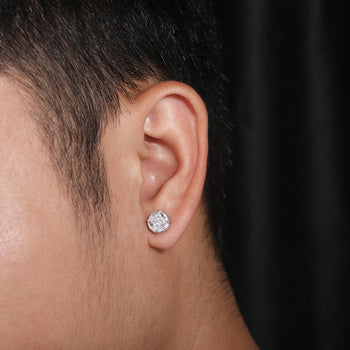 Boucles d'oreilles clous géométriques en diamant moissanite taille marquise et argent sterling