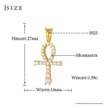 MOISSANITE DIAMOND MINIATURE CROSS PENDANT NECKLACE IN STERLING SILVER