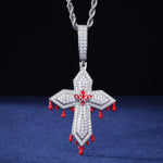 MOISSANITE DIAMOND MOLTEN BLOOD CROSS PENDANT