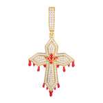 MOISSANITE DIAMOND MOLTEN BLOOD CROSS PENDANT