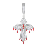 MOISSANITE DIAMOND MOLTEN BLOOD CROSS PENDANT