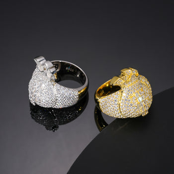 Bague en argent sterling sertie de diamants et de moissanite