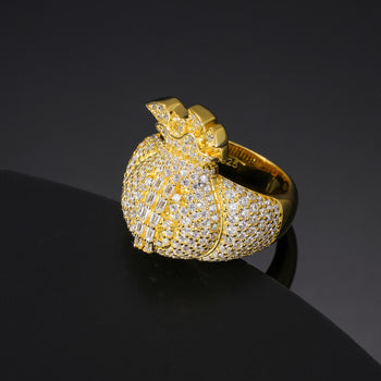 Bague en argent sterling sertie de diamants et de moissanite