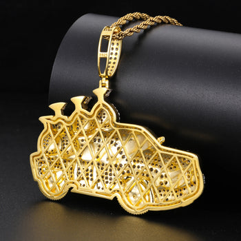 MOISSANITE DIAMOND MONEY TRUCK PENDANT IN STERLING SILVER