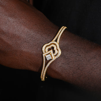 BRACELET ONGLET EN ARGENT MASSIF ET DIAMANTS MISSANITE