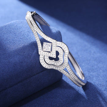 BRACELET ONGLET EN ARGENT MASSIF ET DIAMANTS MISSANITE