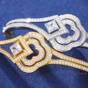 BRACELET ONGLET EN ARGENT MASSIF ET DIAMANTS MISSANITE