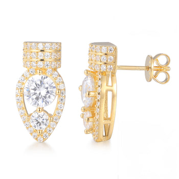 Nagelstecker mit Moissanit-Diamanten in Sterlingsilber